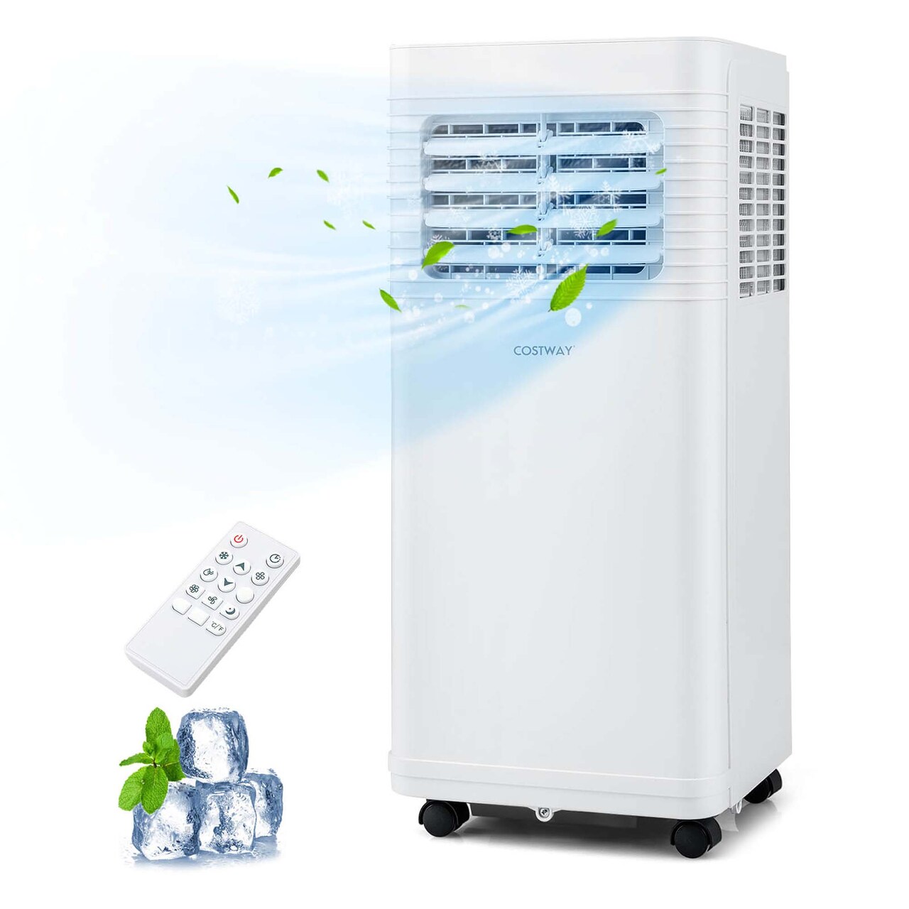 Costway Portable Air Conditioner 8000 BTU 3 in 1 AC Unit with Fan & Dehumidifier Sleep Mode 5100 BTU(8000BTU ASHRAE)
